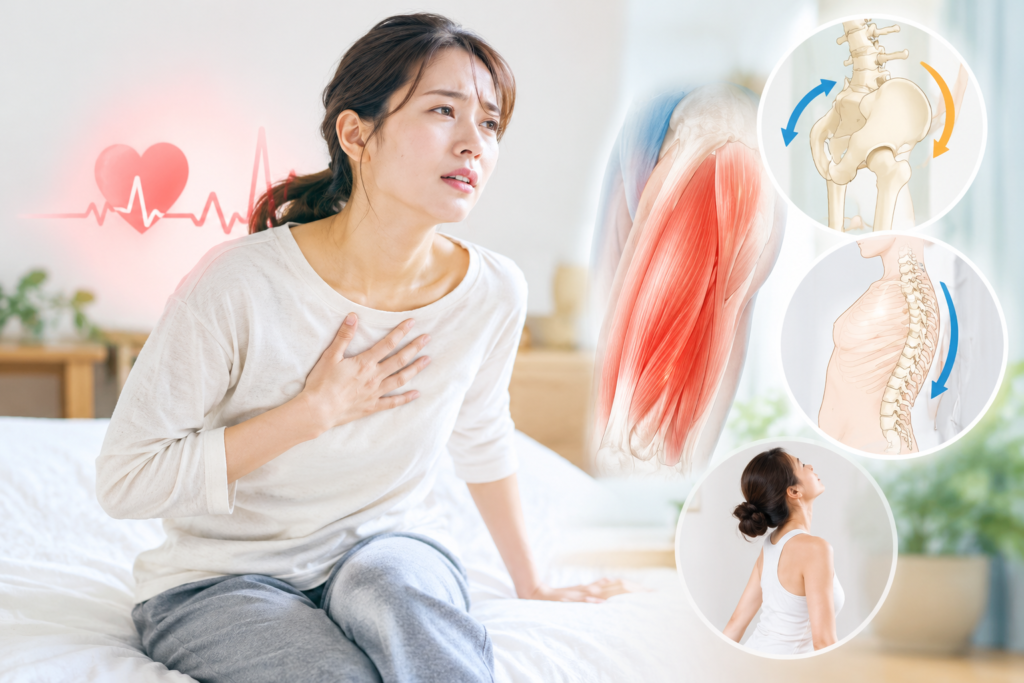 起き上がると動悸がする？筋肉の硬さと姿勢の関係
